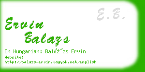 ervin balazs business card